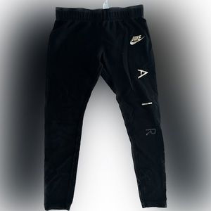 Nike Kids Girls Black Leggings Gold accents Size Small